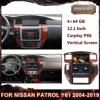 12,1 inča Za Nissan Patrol Y61 2004-2019 PX6 Android 9,0 Auto Radio Media player, GPS Navigacija DSP CarPlay 2 Din Auto