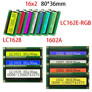 1602 16X2 RGB LCD zaslon 3,3 5 U I2C ili 4 8-bitni mcu 80x36 mm LC1621 LC1628 1602A HD44780 3