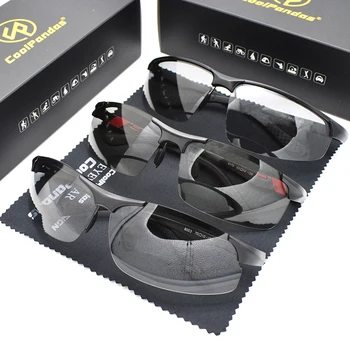 3 kom. Kombinirani prodaju CoolPandas Photochromic Polarizirane Sunčane naočale za muškarce, naočale za žene, Naočale-хамелеоны, naočale lentes de sol