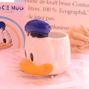 400 ml Disney Mickey Mouse, Donald Duck stakleno Keramička šalica vode šalica za kavu s mlijekom Kolekcija za kućni ured Šalice Za žene Djevojka Ljubav Par Poklona 1