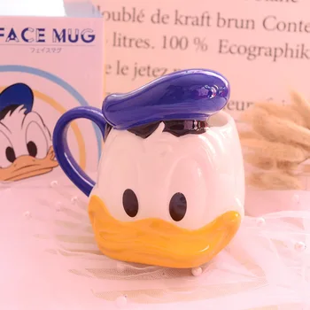 400 ml Disney Mickey Mouse, Donald Duck stakleno Keramička šalica vode šalica za kavu s mlijekom Kolekcija za kućni ured Šalice Za žene Djevojka Ljubav Par Poklona 2