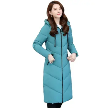 6XL Plus Size Parka Zimska ženska odjeća 2021 Funky Nova Topla duga dolje jaknu sa kapuljačom Ženske slobodne pamuk, kaputi i Jakne