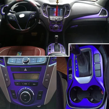 Auto-Stil 5D Karbonskih Vlakana Unutrašnjost Automobila Središnja Konzola Promjena Boje Masku Naljepnice Naljepnice Za Hyundai SantaFe IX45 2013-2017