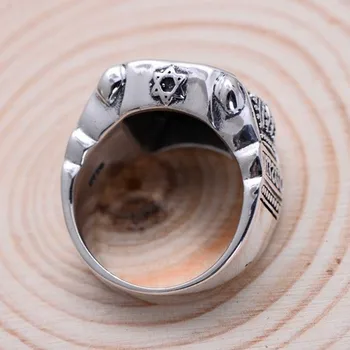 BOCAI Nove pravi srebrni nakit 925 sterling modni prsten za muškarce vintage tajlandska srebrna kruna crni ahat S925 srebro muški prsten