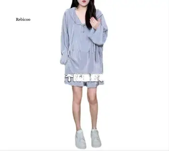Korejski Casual Trendi ženski džemper sa V-izrez i dugim rukavima + Modni elastične gaćice s visokim strukom Komplet od 2 predmeta