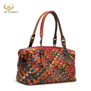 Kvalitetna kožna ženska patchwork ženska luksuzna torbu-novčanik je Modni šarene torba Preko ramena Dizajnersku torbu 9058