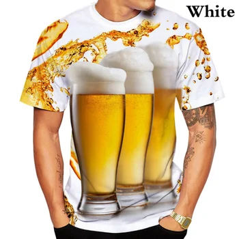 Majica sa 3D ispis piva Muška godišnje cool modni identitet Grafički t-shirt Casual majica kratkih rukava