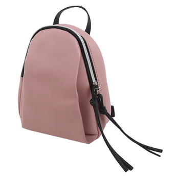 Mini ruksak od umjetne kože Za žene Mala torba na rame s četkom na munje Ženski kožni školski ruksak Torba za tinejdžer Grils