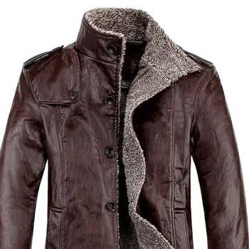 Moderan muški kaput Monotono plišani jakna od umjetne kože Svakodnevni Poslovni zimska jakna-cardigan 2021 za svakodnevno nošenje
