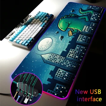 MRGLZY Slatka Crtani RGB podloga za miša Мультиинтерфейс Četiri USB priključne stanice USB hub podloga za miša Igra Periferija pribor Stolni mat