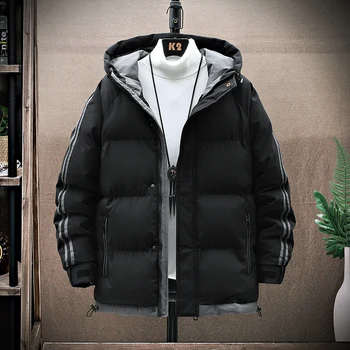 Muška pamučna zimska jakna Harajuku postavljena jakna s kapuljačom Gusta topla odjeća Casual Men M-5XL Chaqueta De Algodón Para Hombre