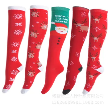 Muške I ženske Božićne Kompresije Čarapa Od 20 Do 30 Mm Hg. Stih Zimske tople Čarape Čarape za zagrijavanje na Halloween Ženske čarape iz los