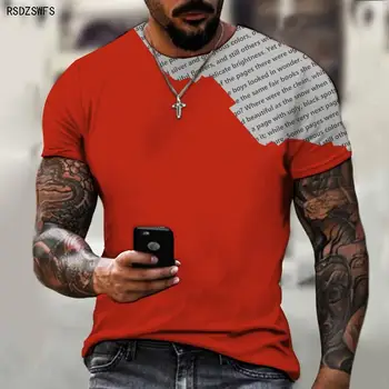 Nova ljetna muška t-shirt Švedska muško pismo 3d Ispis Muška Prozračna košulja kratkih rukava i ovratnika Ulične Casual košulja Xxs-5XL