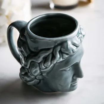 Novi 1pc 580 ml 3D Stil David Skulptura i Keramike Šalicu za Kavu i Čaj Čaše Za Piće Mlijeka s Ručkom Kava Šolja za Ured Novost Poklon