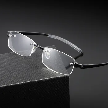 Novi trendi gospodo rimless Rimless od metalne legure sa trim Naočale za čitanje gradijent ispunjava siva leće Pametne naočale za čitanje s kratkovidost