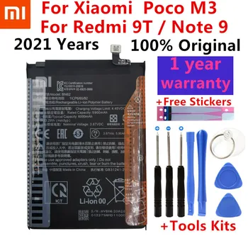 Original Bateriju Xiao Mi 6000 mah BN62 Za Xiaomi Pocophone Poco M3 Za Note 9 Redmi 9 T Punjive Baterije Bateria + Alata