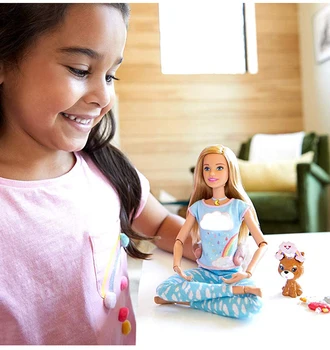 Originalni Brand Barbie 2020 Najnovija Igračka-Lutka za Joge Дыши sa mnom Meditacija Princeza Блон Lijepa Djevojka Za Poklon Za Rođendan GMJ72