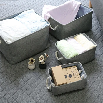 Ormar-Organizator Kutija Za spremanje posteljine Košara za rublje Košarica za pohranu s ručkama za odjeću Ručnici 3