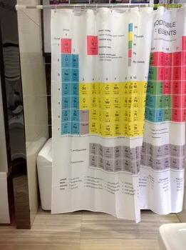 Periodni sustav elemenata Zavjese za kupaonicu Vodootporne Zavjese za tuširanje s 3D-Bijeli ispis Tkiva Zavjesa Za Kadu