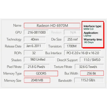 Potpuno Nova grafička kartica HD 6970M HD6970 HD6970m 2 GB VGA za Apple iMac 27