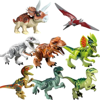 Prikupiti Igračke Cigle Svijet Dinosaura Gradivni blokovi Dječje Igračke Dinosaura Птерозавры Triceratops Figurice Model Igračke za djecu Poklon 0