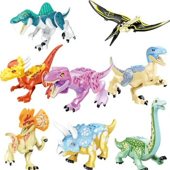 Prikupiti Igračke Cigle Svijet Dinosaura Gradivni blokovi Dječje Igračke Dinosaura Птерозавры Triceratops Figurice Model Igračke za djecu Poklon 1