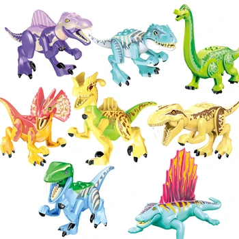 Prikupiti Igračke Cigle Svijet Dinosaura Gradivni blokovi Dječje Igračke Dinosaura Птерозавры Triceratops Figurice Model Igračke za djecu Poklon 4