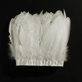 Prirodni guščje pero za bojenje vrijedi bijele boje, da bi 2 metra od ruba tkanine diy suknja od perja šal сценические krila ukrašavanja odjeće