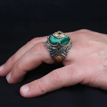 Prsten od 925 sterling srebra аквамариновый kamen srebro muški prsten ručni rad turski nakit luksuzne ženske prsten napravljen u Turskoj modni 2