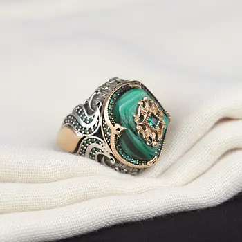 Prsten od 925 sterling srebra аквамариновый kamen srebro muški prsten ručni rad turski nakit luksuzne ženske prsten napravljen u Turskoj modni 4