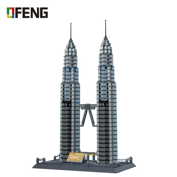 Serija arhitekture Singapur Petronas twin Towers Gradivni Blokovi Setovi Cigle Klasični Model Urbanog Horizonta Dječje Igračke Setovi Pokloni