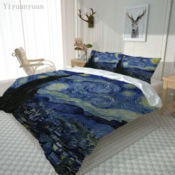 Set posteljina s po cijeloj površini suvremene umjetnosti muzej Van Gogh, Zvjezdana noć Deka s наволочкой Jednokrevetna Dvokrevetna Veličine Queen King Juego de cama