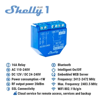 Shelly Plus 1 Smart life WI-FI Pametan Prekidač Automatizacija Daljinski Relej Relej Smart Life Iights Radijatori za Grijanje Klima uređaj 4