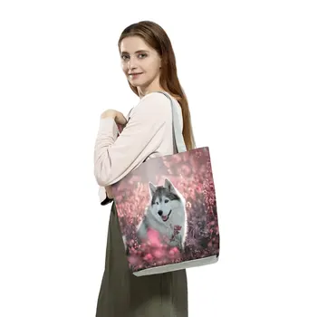 Slatka Individualne torbe-nagradne igre za životinje, Svakodnevni torba na ramenu za ispis Putne torbe za pse Reusable Sklopivi torba za kupovinu Ženska