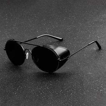 Sunčane naočale u stilu retro Steampunk Za muškarce i žene Brand-dizajner Cijele Metalni okvir Punk Metalne štitove Leće, Sunčane naočale Gafas de Sol