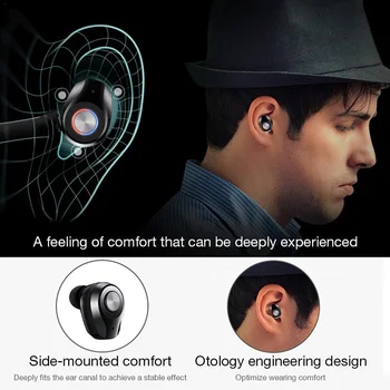 TD03 Bluetooth Slušalice Bežične Sportske Nevidljive Slušalice Mini Stereo Slušalice Slušalice s Jednom Uhu S Punjenje Mjenjač