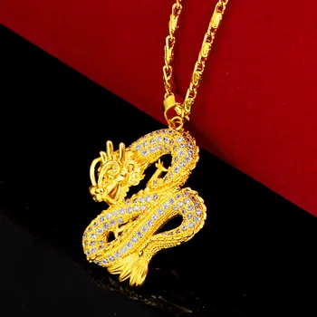 Trenutno je 18-karatno Zlatno ogrlica s ovjesom za muškarce i žene Srebro 925 sterling Nakit Bizuteria Bijoux Femme Joyas Dijamant ogrlice od циркона 4