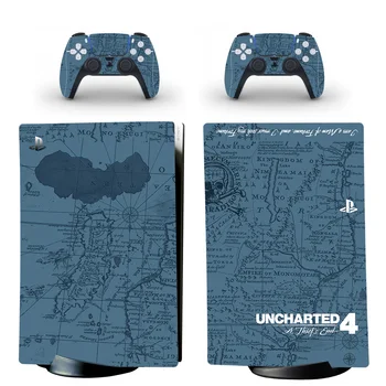 Uncharted A Thief's End PS5 Digitalna Naljepnica na kožu za konzole Playstation 5 i 2 Kontrolera Naljepnica na Vinil kože