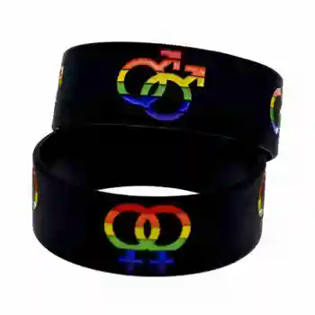 Unisex Gay Pride Rainbow Silikonska Narukvica s duginim obojena slova Sportski Narukvica Gay Lesbian Pride Silikon Gumenih Narukvica-narukvica 4
